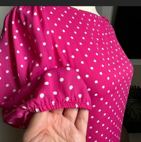 NWT ANN TAYLOR WHITE DOT MEDIA TOP - Picture 4 of 5